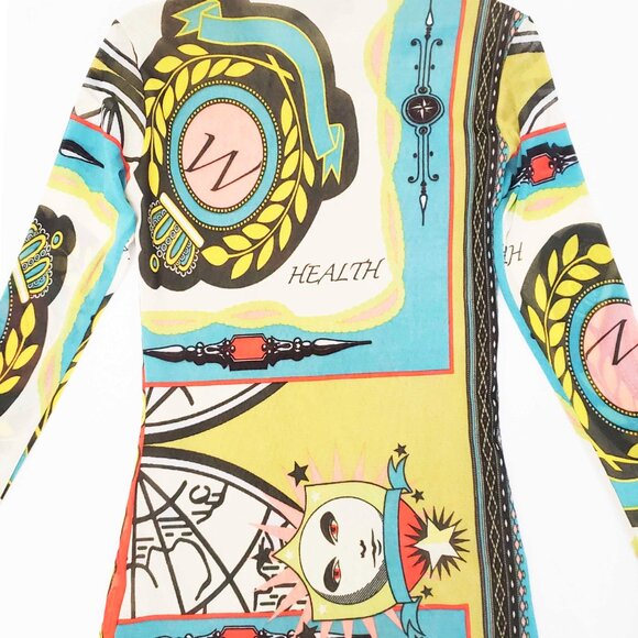 Petit Pois Viviana G Womens Printed Nylon Mesh Happiness Journey Long Sleeve Top - Picture 8 of 10